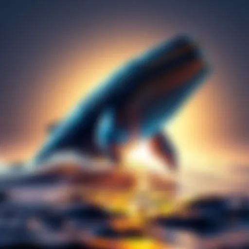 A visual representation of an Ethereum whale making a large investment in cryptocurrency, symbolizing bullish sentiment in the market.