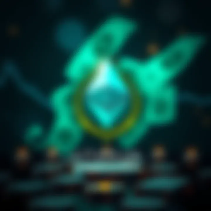 Graphic showing Ethereum logo with a clock indicating delay and money symbol representing stuck funds