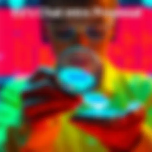 A person examining a smartphone with messages on the screen while a magnifying glass hovers above, symbolizing privacy concerns in digital communication.