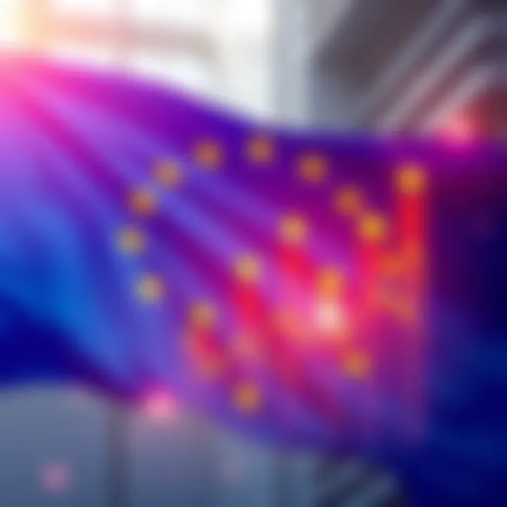 A graphic showing the European Union flag with rising cryptocurrency symbols inspired by the upcoming market rally in April 2026.