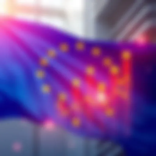 EU Crypto Market Rally A graphic showing the European Union flag with rising cryptocurrency symbols inspired by the upcoming market rally in April 2026.