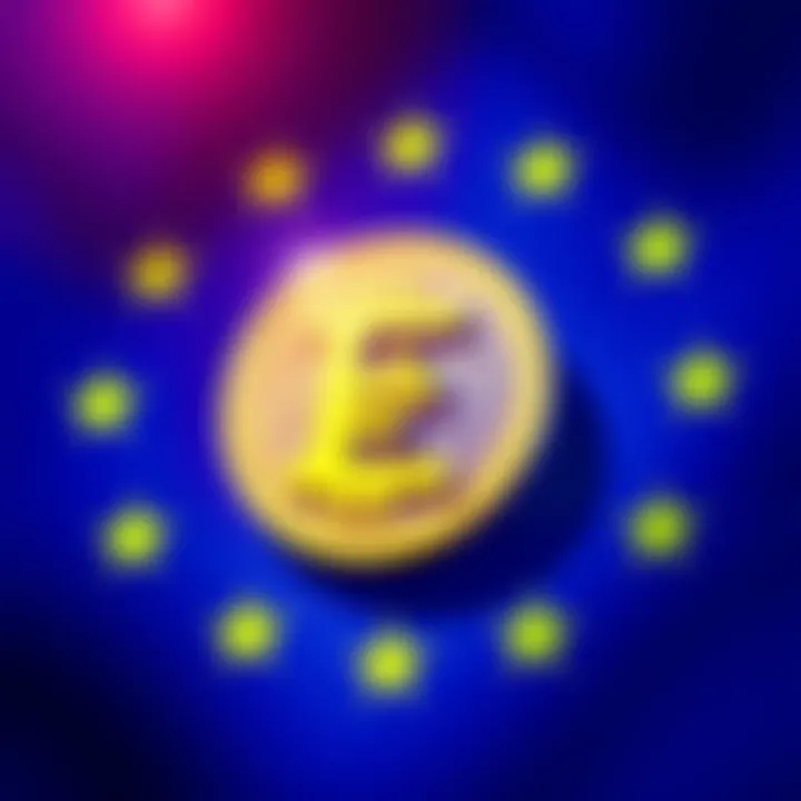 A graphic showing the European Union flag alongside a digital representation of USD stablecoins, symbolizing the approval of these cryptocurrencies by the EU.