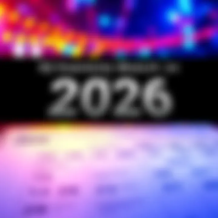 A calendar page marked with important dates and events for 2026