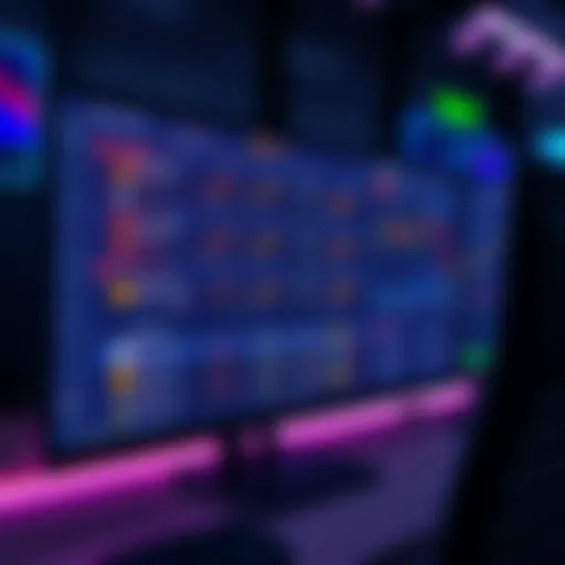 A computer screen displaying various cryptocurrency exchanges, with altcoins like XEC, ACT1, and DigiByte highlighted for staking options.