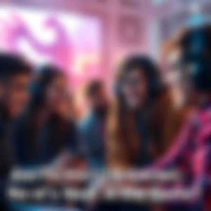 Excitement in Gaming A group of gamers discussing and sharing ideas about upcoming game developments, with excitement on their faces