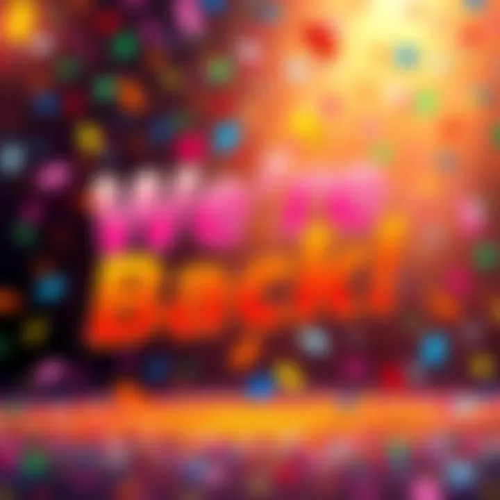 A vibrant graphic celebrating our return with colorful confetti and dynamic text that says 'We're Back!'.
