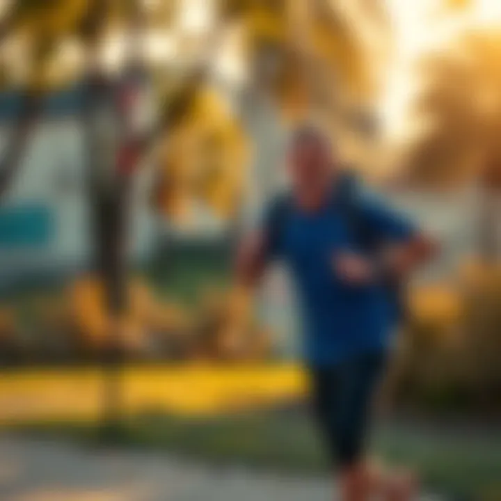 Person engaging in exercise to stay focused Individual running outdoors to manage stress during Bitcoin market downturn