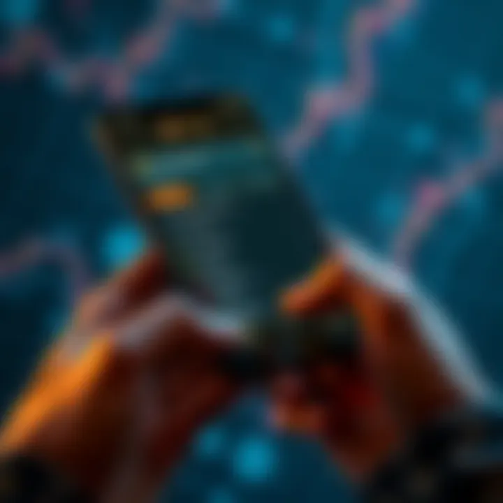 A smartphone displaying The Exodus crypto wallet interface with various options and features highlighted