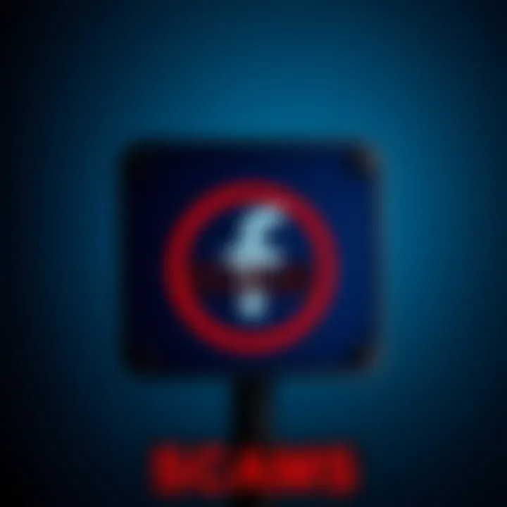 A warning sign showing a Facebook logo with a scam alert, representing the risks to Pi Network users.