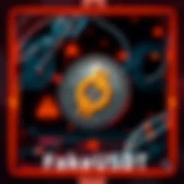 Concerns Over FakeUSDT A graphic showing a cryptocurrency symbol with warning signs, representing concerns about FakeUSDT transactions