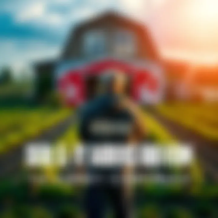 Person standing in front of a farm, reflecting on selling three-quarters of their drives while holding a sign that says 'For Sale' in the background.
