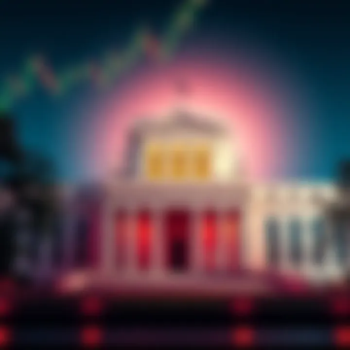 The Federal Reserve building with financial graphs in the background, symbolizing potential interest rate cuts.