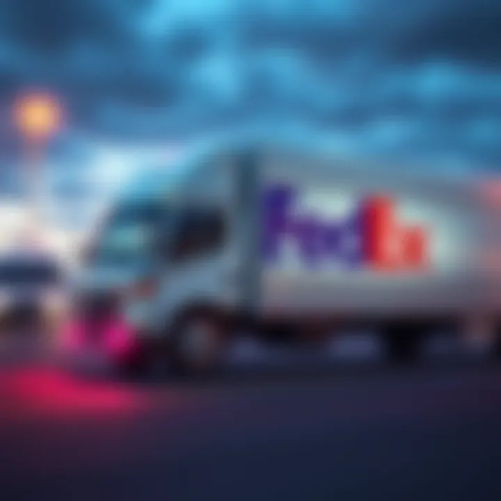 FedEx truck alongside Hedera logo, representing blockchain partnership