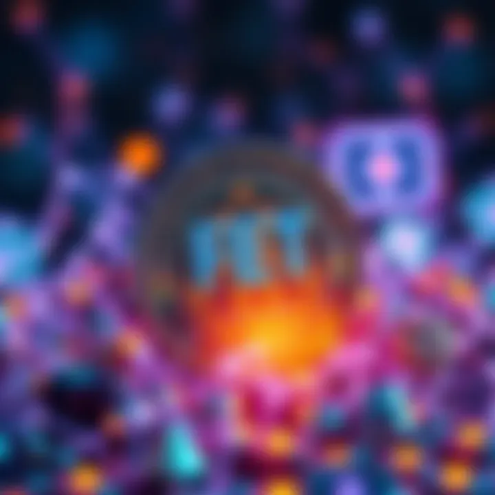 Visual representation of FET Coin alongside artificial intelligence symbols, indicating the connection between cryptocurrency and AI tech.