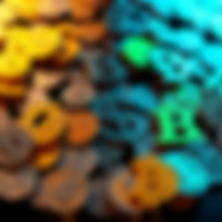 Fiat Currency Symbols Various fiat currency symbols arranged in a creative pattern representing the return of fiat in the market.