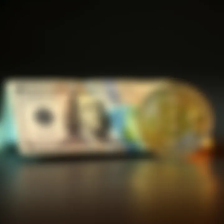 Comparison of Fiat and Bitcoin Visual showing $1000 in cash next to a Bitcoin symbol, representing the value comparison between cash and cryptocurrency in 2026.