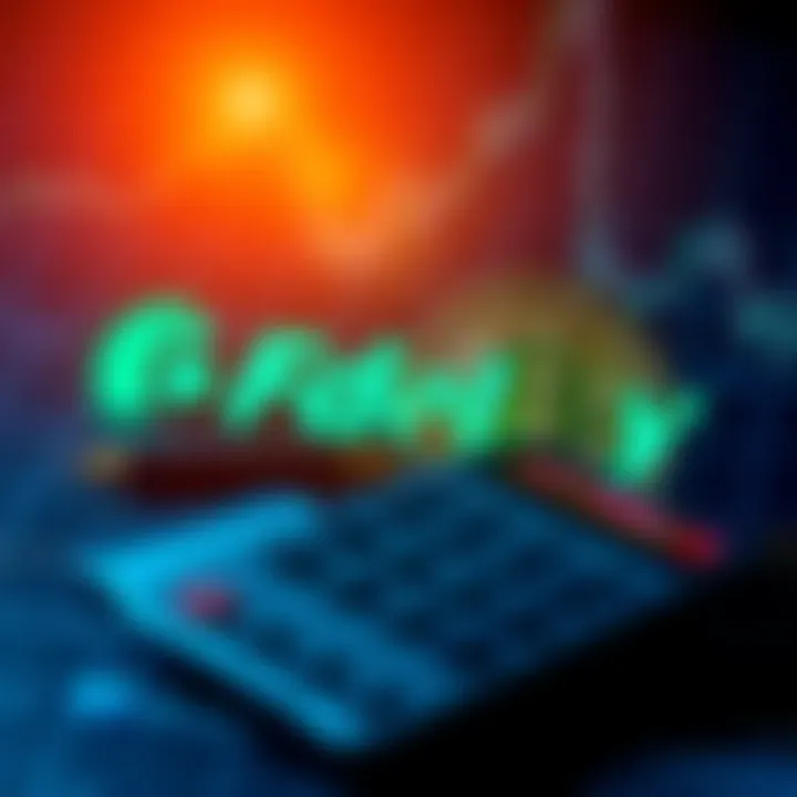Fidelity logo with a cryptocurrency coin and a calculator to represent investment costs.
