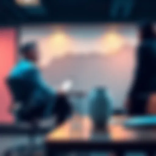 A person sitting at a desk with a financial advisor discussing investment options and financial planning.