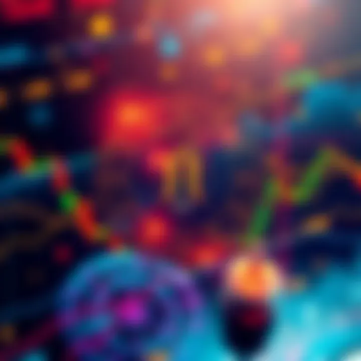 Astrological symbols overlaying stock market charts, representing financial astrology's impact on investment strategies in 2025.