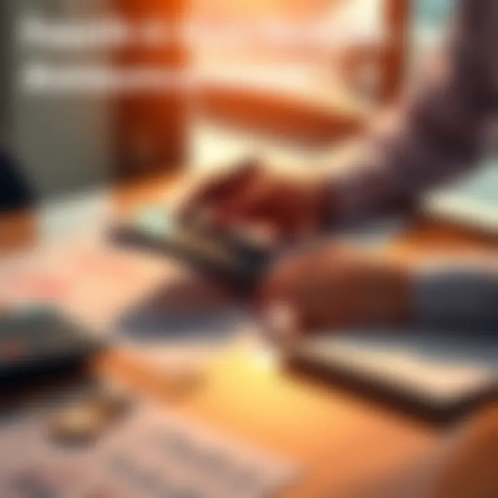 A person calculating their share of financial distribution with a calculator and papers on a table