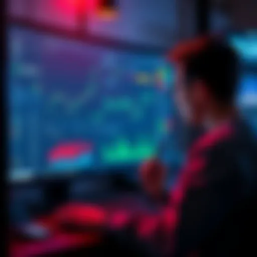Finding Hidden Gem Projects A person analyzing charts and data on a computer screen, looking for promising investment projects. Tools like on-chain analytics and niche forums are visible on the screen.