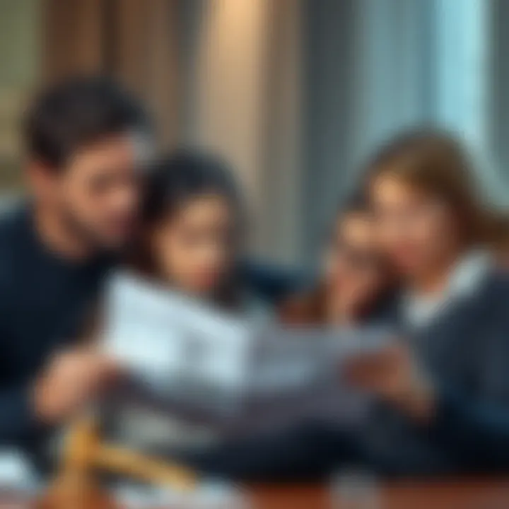 A distressed family looks worried while reviewing bank statements showing drained accounts, symbolizing a fintech bank violating consumer protection laws.