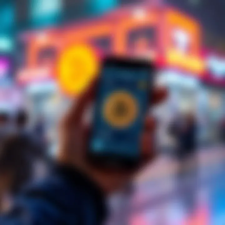 A person holding a smartphone displaying a Bitcoin wallet with €100