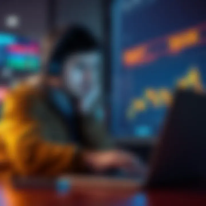 A first-time trader looks worried while checking Binance on a laptop, concerned about network fees for a trade.