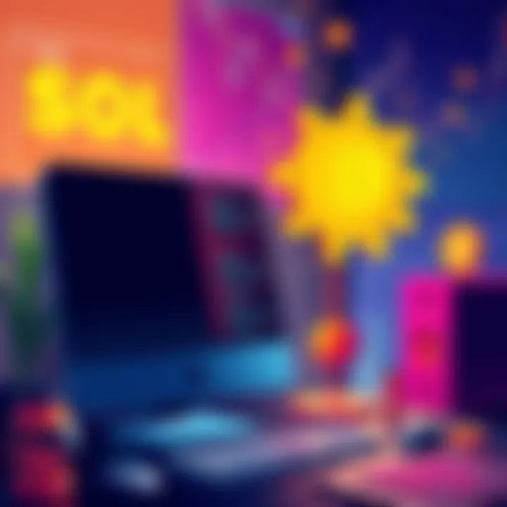 Fixing SOL Swaps A digital illustration showing a user on a computer troubleshooting failed SOL swaps on the Solana blockchain, surrounded by cryptocurrency symbols and graphs.