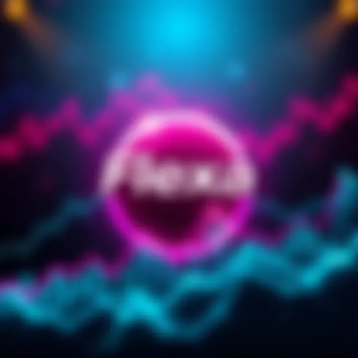 Flexa logo surrounded by rising financial graphs indicating growth potential