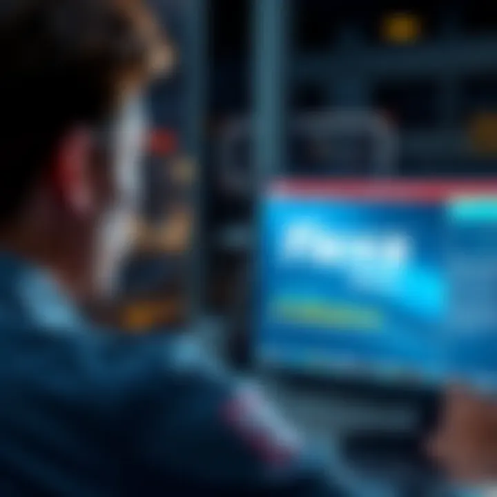 A person looking at a computer screen displaying Flexa's logo and news about the Clarity Act