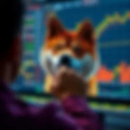 A person looking at a screen with cryptocurrency charts while ignoring negative comments in the background