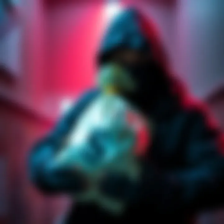 Former hacker returning funds A former hacker holding a large bag of money, symbolizing the return of $40 million and donation to Tornado Cash.