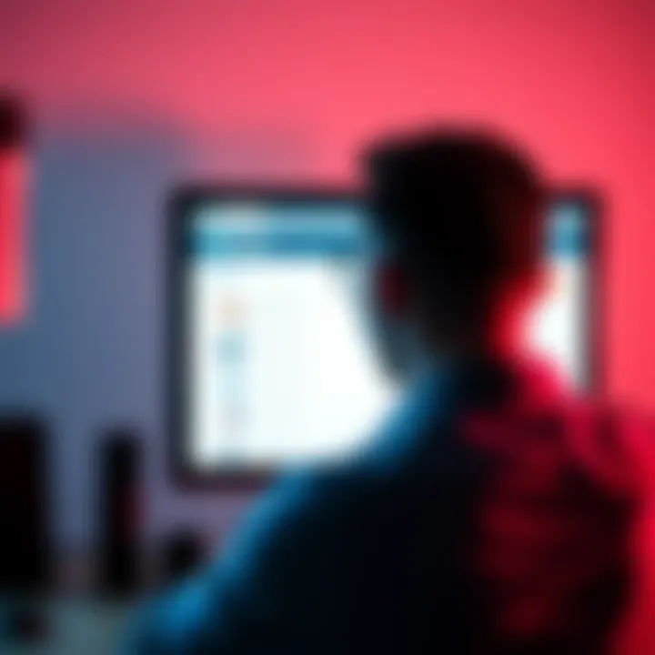 A person looking at a computer screen showing a forum page with missing update notifications