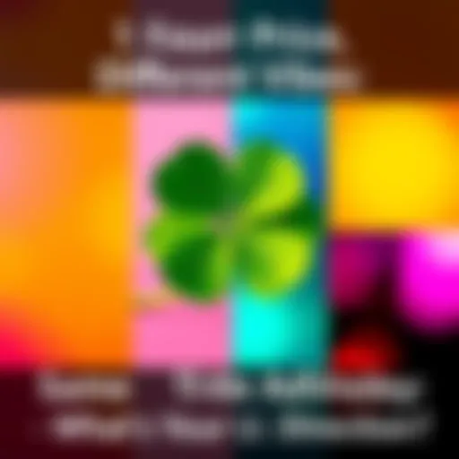 A four-leaf clover placed on different colorful backgrounds representing diverse luck perspectives