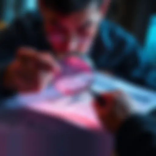 A person examines financial documents with a magnifying glass to uncover potential fraud.
