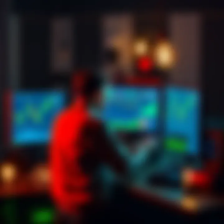 Using Free Electricity for Crypto Mining A person sitting at a computer setup, mining cryptocurrency with multiple screens displaying graphs and data, surrounded by energy-saving devices and light bulbs, symbolizing free electricity usage.