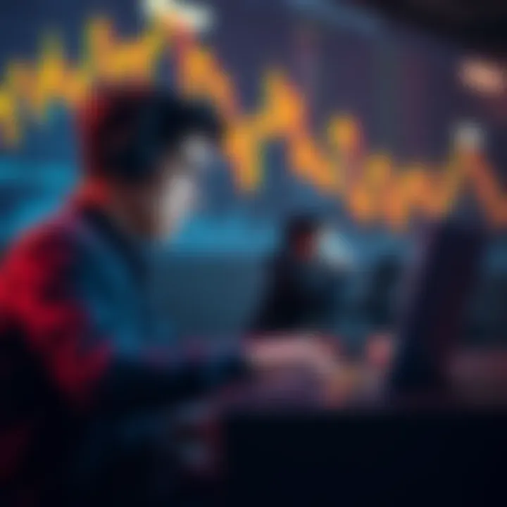 A freelance worker looking at financial charts and USDT tokens on a laptop while weighing savings strategies.