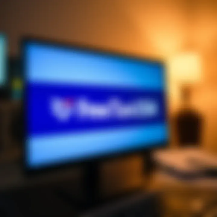 Close-up of a computer screen displaying the FreeTaxUSA logo with tax-related documents nearby