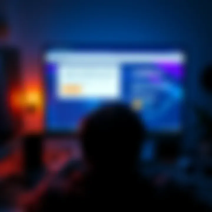 A person looking worried at a computer screen displaying a frozen Coinbase account message and LegalByte.io website for assistance