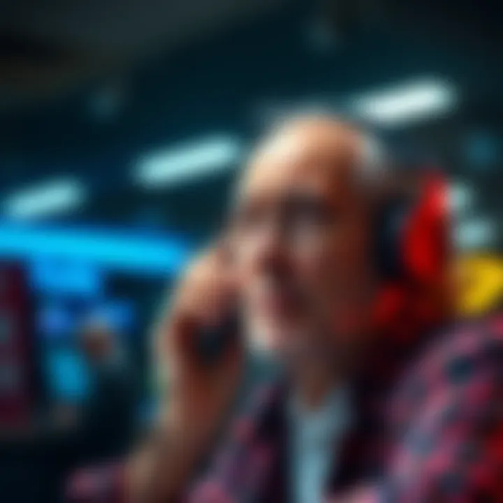 A long-term customer looking upset while speaking on the phone about their locked account issues.