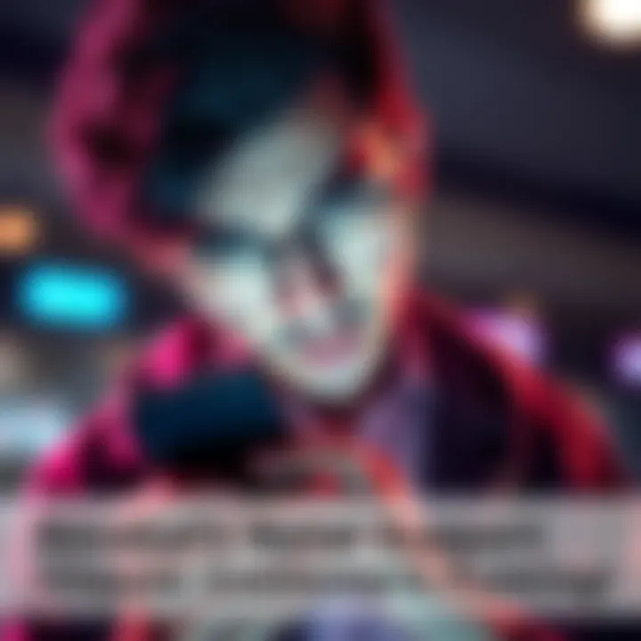 Frustrated customer looking at account notification A person showing frustration while checking a phone with a notification about account restrictions, expressing concern over pending rent payment.