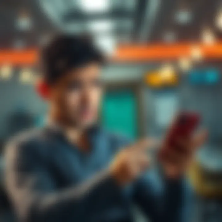 Frustrated employee dealing with salary transfer issue An Italian employee looks worried while checking their phone, showing signs of frustration over Revolut blocking their salary transfer.