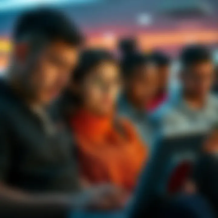 A group of people looking frustrated while using their devices, discussing issues with buying cryptocurrency on Exodus