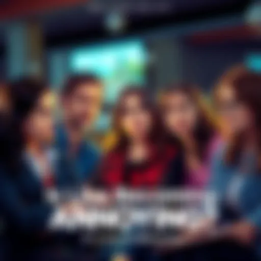 A group of friends looking annoyed while talking about their friend Lisa's distracting habits and complaints