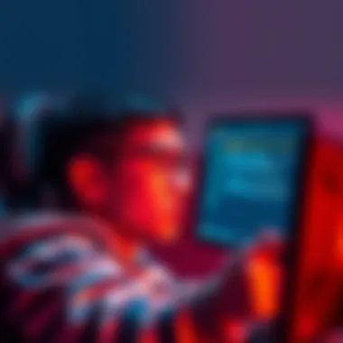 Frustrated gamer looking at a screen A player appears frustrated while looking at a computer screen with error messages about game login issues