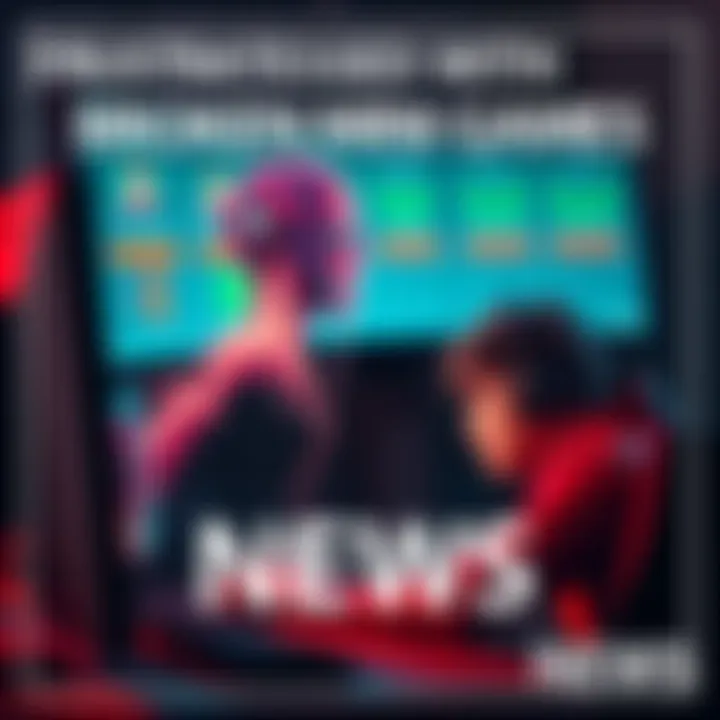 A gamer showing frustration while playing mini games on a computer with a broken screen displaying stats issues