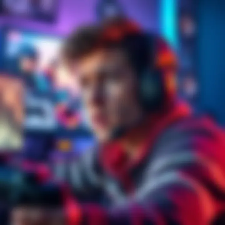 A gamer looking frustrated while watching a lengthy advertisement on their screen, with gaming setup in the background.