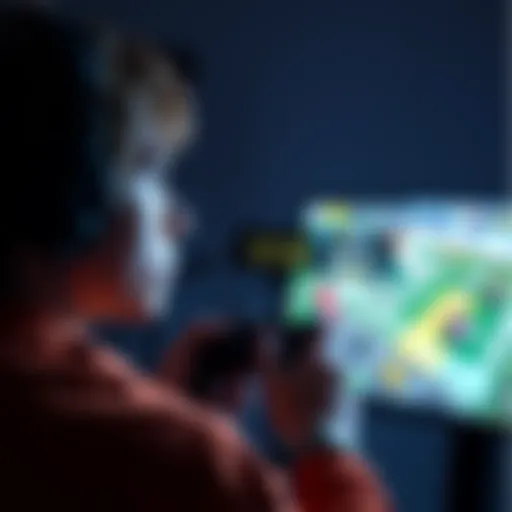 A gamer looking frustrated as they watch a long ad on their screen, with a timer showing the ad duration. The scene captures the annoyance over waiting for in-game rewards.