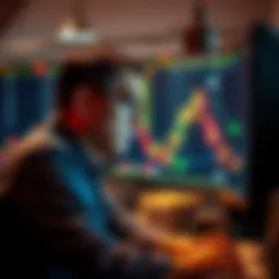 An investor looks stressed while viewing fluctuating cryptocurrency charts on a computer screen, symbolizing the challenges of the crypto market.